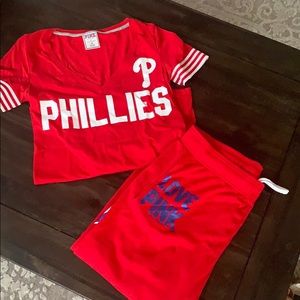 Pink Philadelphia Phillies 2 piece set sz M